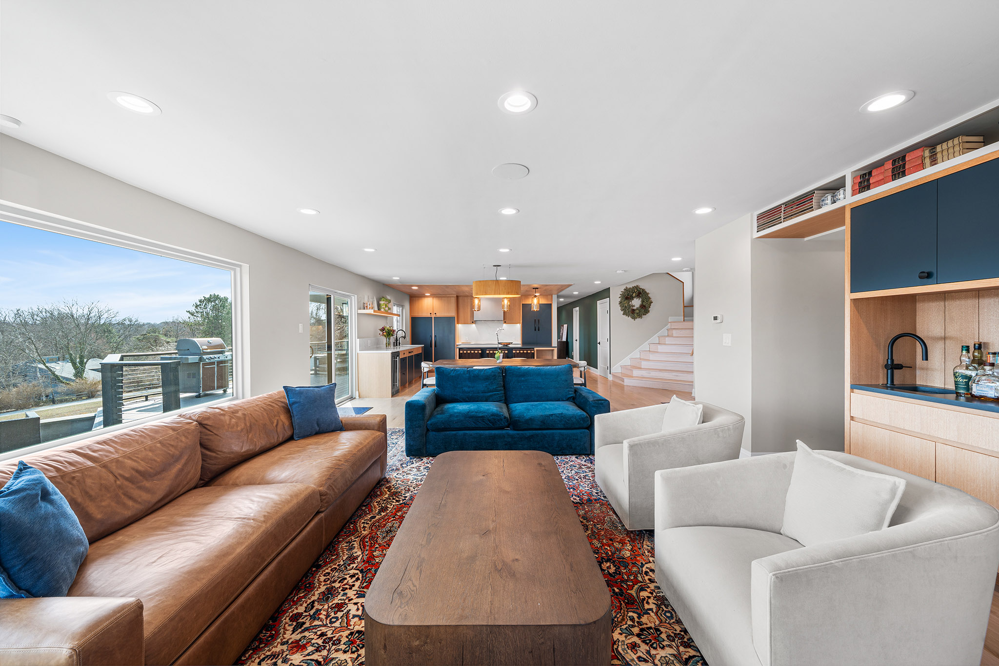 Domers Construction - First Floor Guestroom, Bathroom, Den, Living Room and Stairs